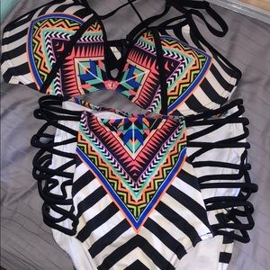 Pink bathing suit set